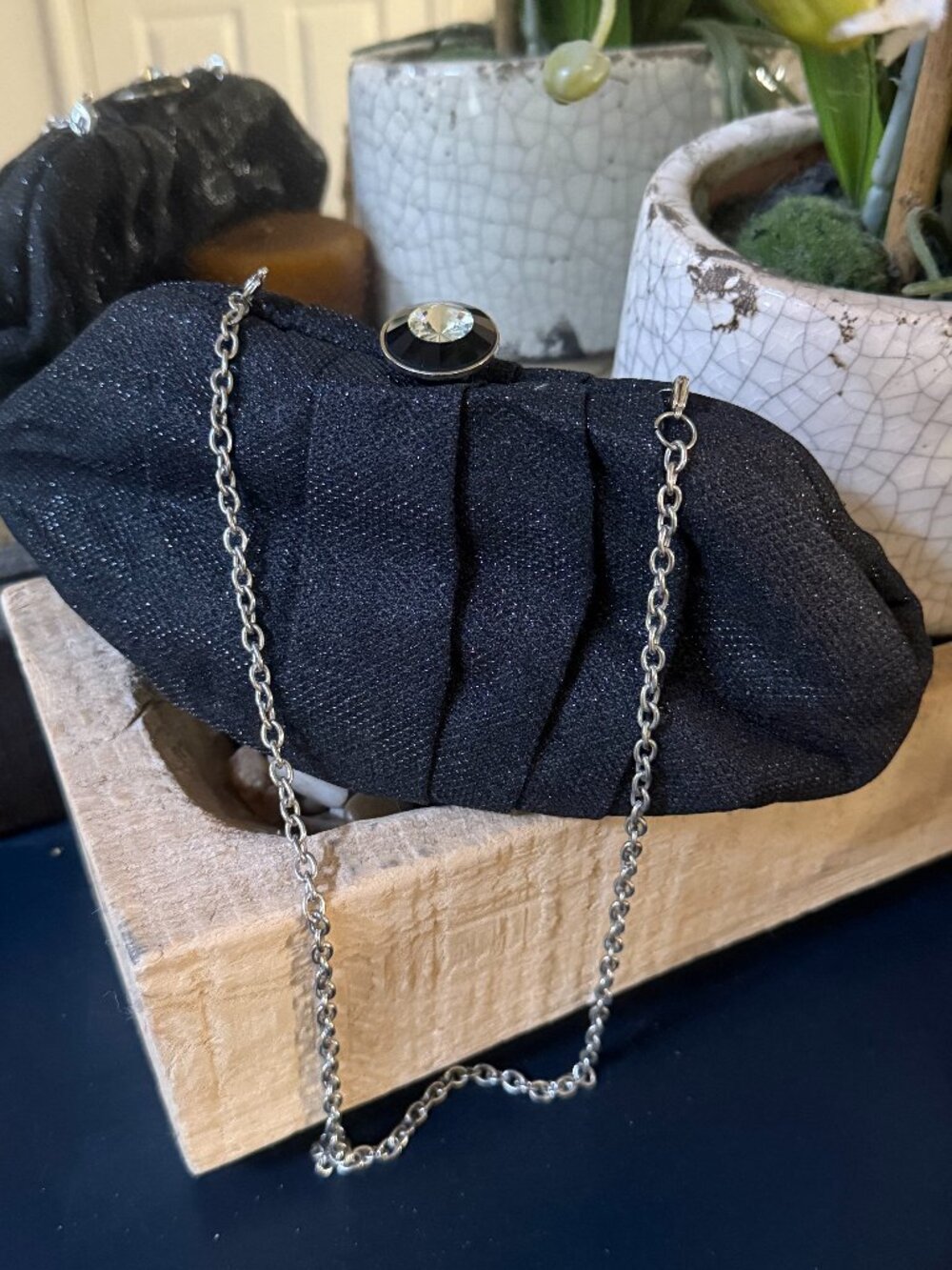 Shimmery Black Evening Clutch
